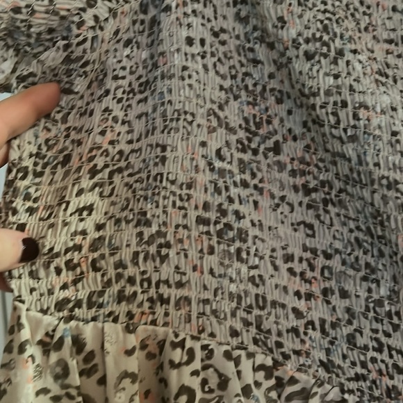 CATO Beige/Pink/Tan Camouflage Short Sleeve Smocked Babydoll Top, Sz 26/28, NWT. - Picture 5 of 8